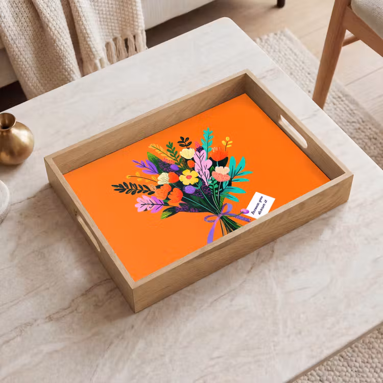 Dienblad - Kaartje - Boeket - Bloemen — 2