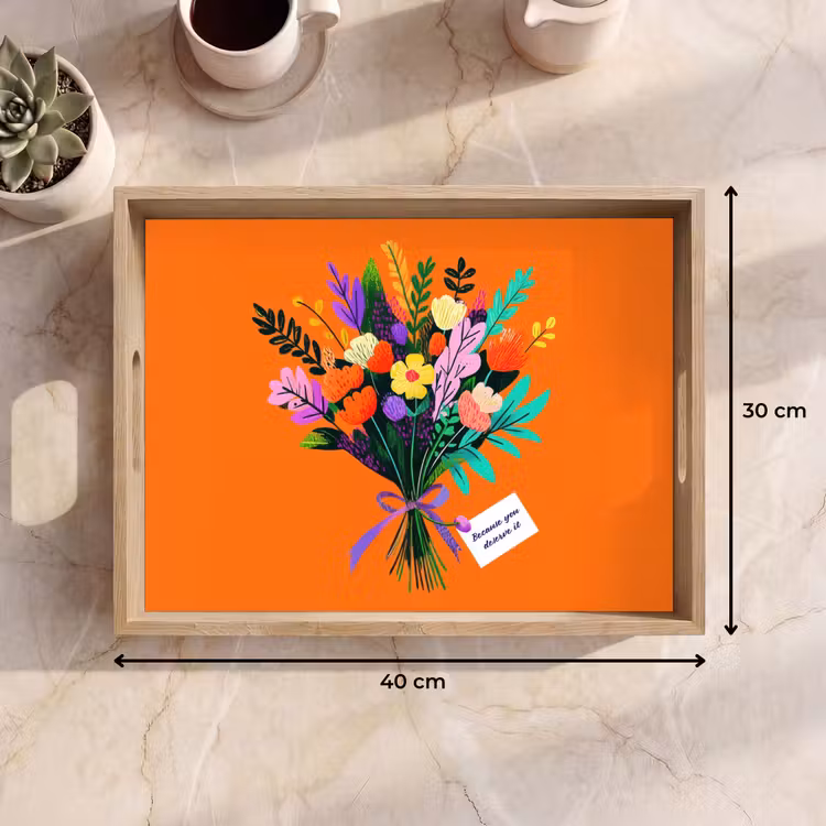Dienblad - Kaartje - Boeket - Bloemen — 9