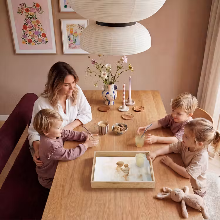 Dienblad - Kind - Moeder - Waterverfschilderij — 7