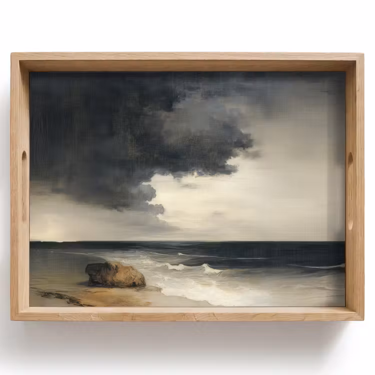 Dienblad - Kust - Golven - Rots - Storm — 1