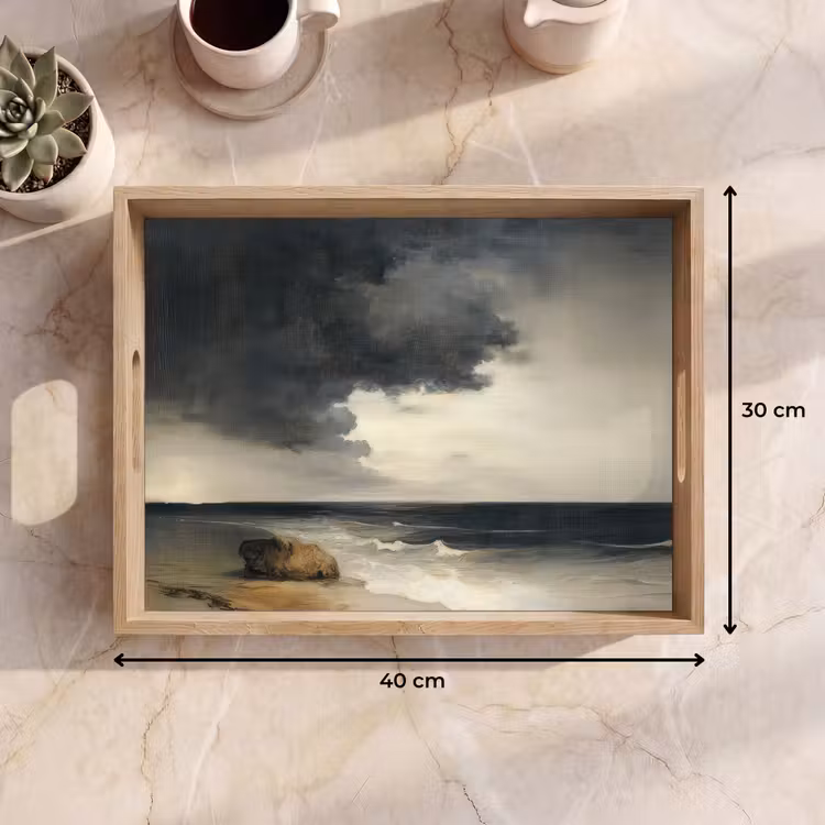 Dienblad - Kust - Golven - Rots - Storm — 9