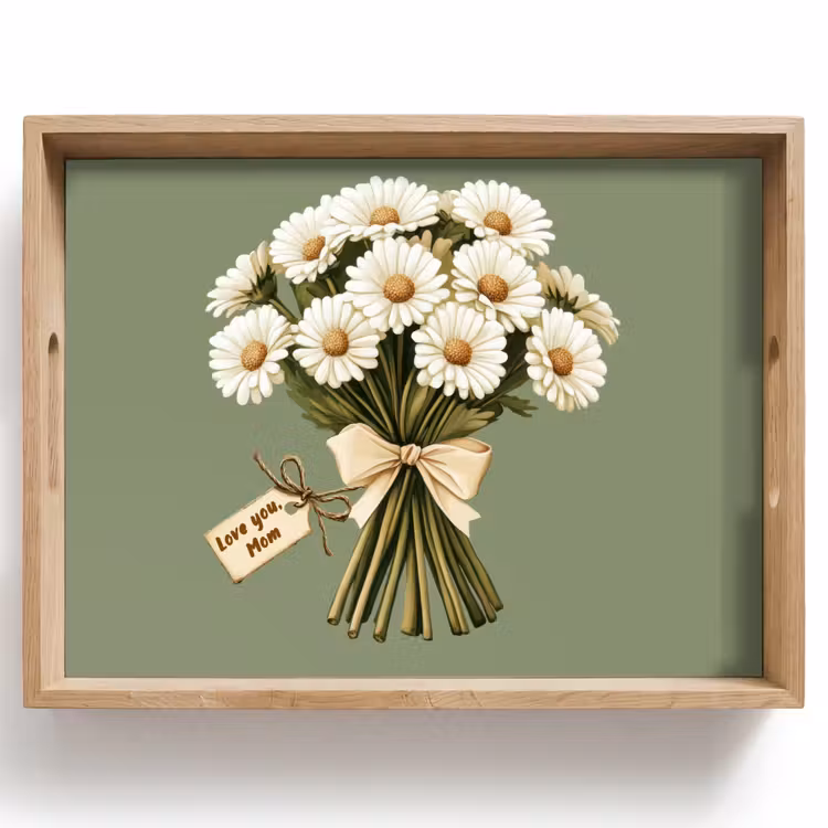 Dienblad - Lint - Boeket - Groen - Quote — 1