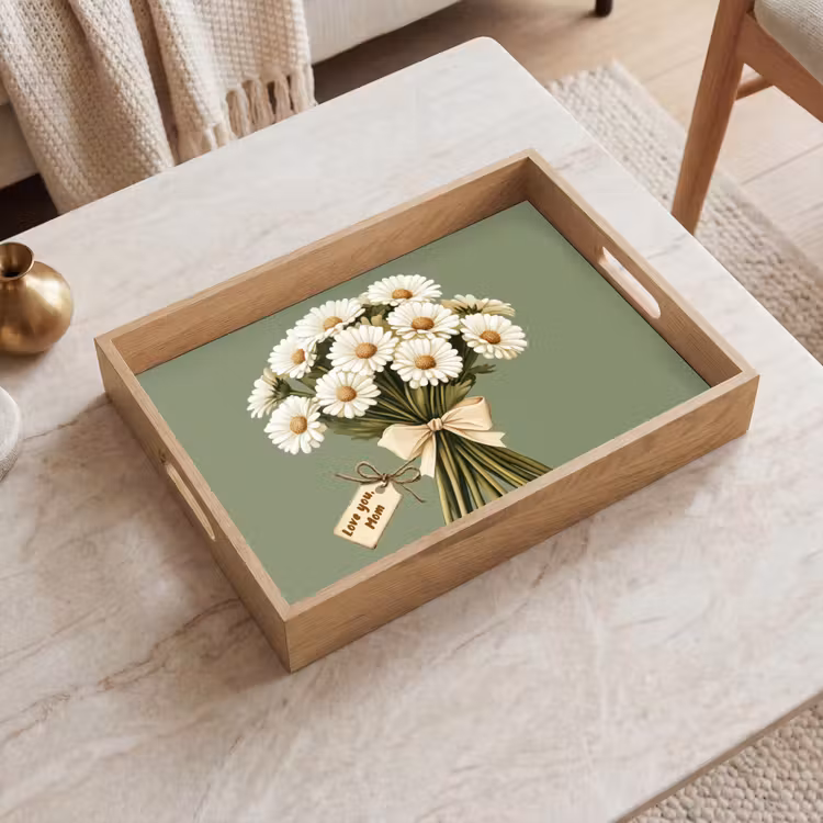 Dienblad - Lint - Boeket - Groen - Quote — 2