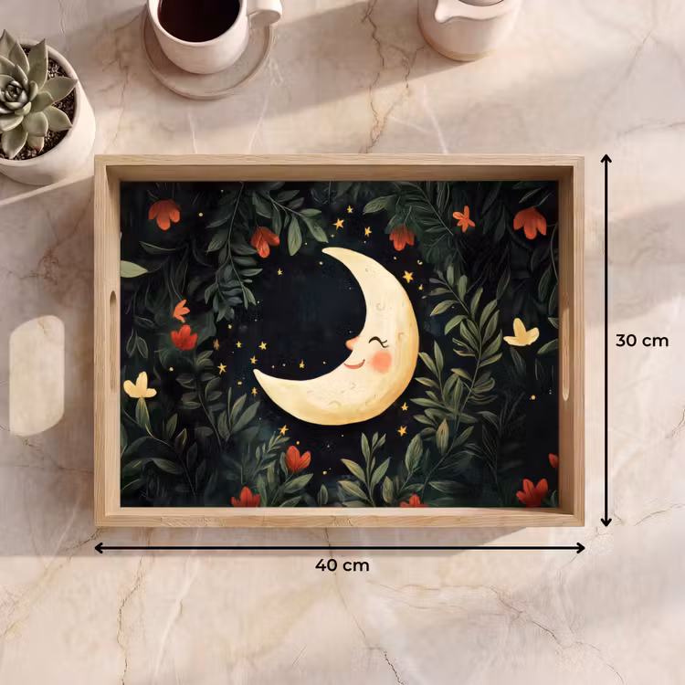 Dienblad - Maan - Bloemen - Nachthemel — 9