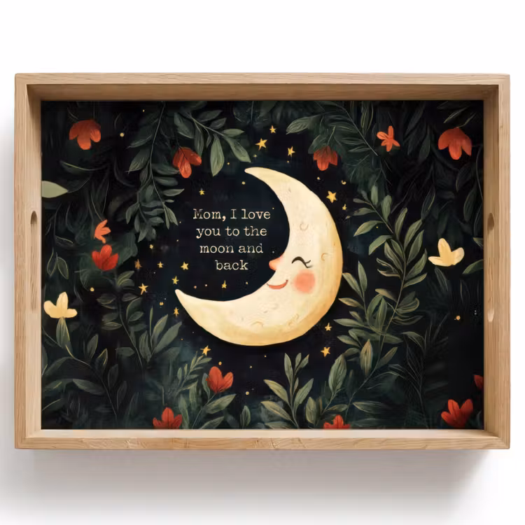 Dienblad - Maan - Quote - Bloemen - Sterren — 1