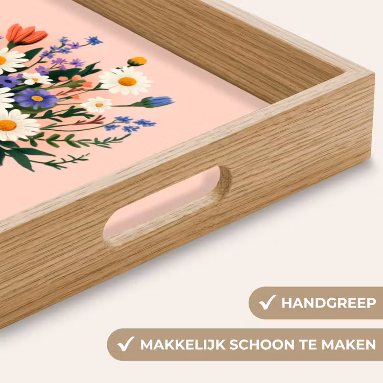 Dienblad - Margrieten - Boeket - Strikje - Roze — 5
