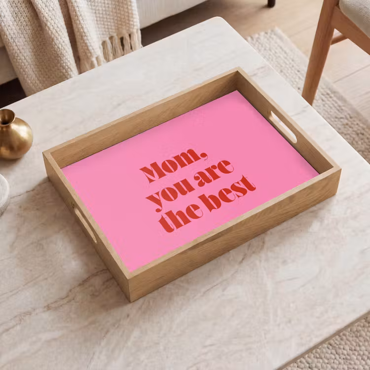 Dienblad - Moeder - Boodschap -Roze — 2