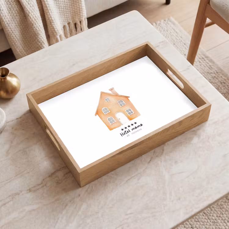 Dienblad - Oranje - Huisje - Quote - Hotel — 2