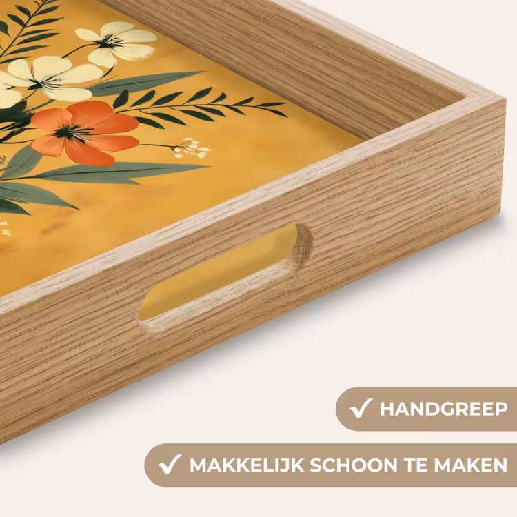 Dienblad - Bladeren - Boeket - Bloemen - Geel — 5