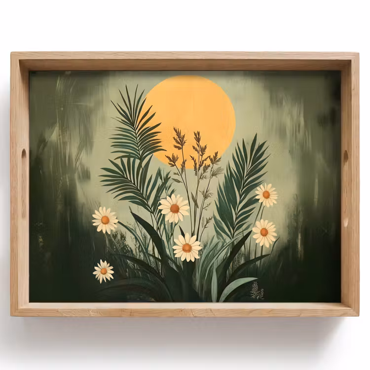 Dienblad - Bloemen - Bladeren - Zon - Groen — 1