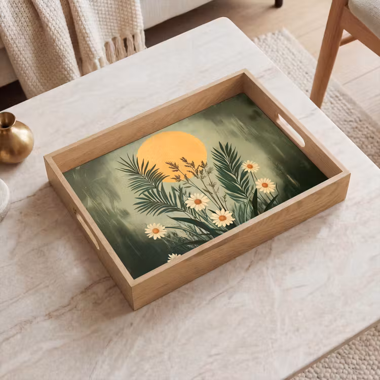 Dienblad - Bloemen - Bladeren - Zon - Groen — 2
