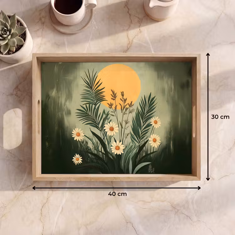 Dienblad - Bloemen - Bladeren - Zon - Groen — 9