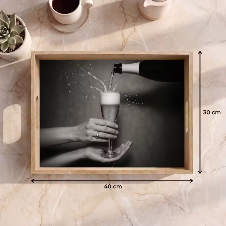 Dienblad - Champagnefles - Glas - Minimalistisch - Spetters — 9