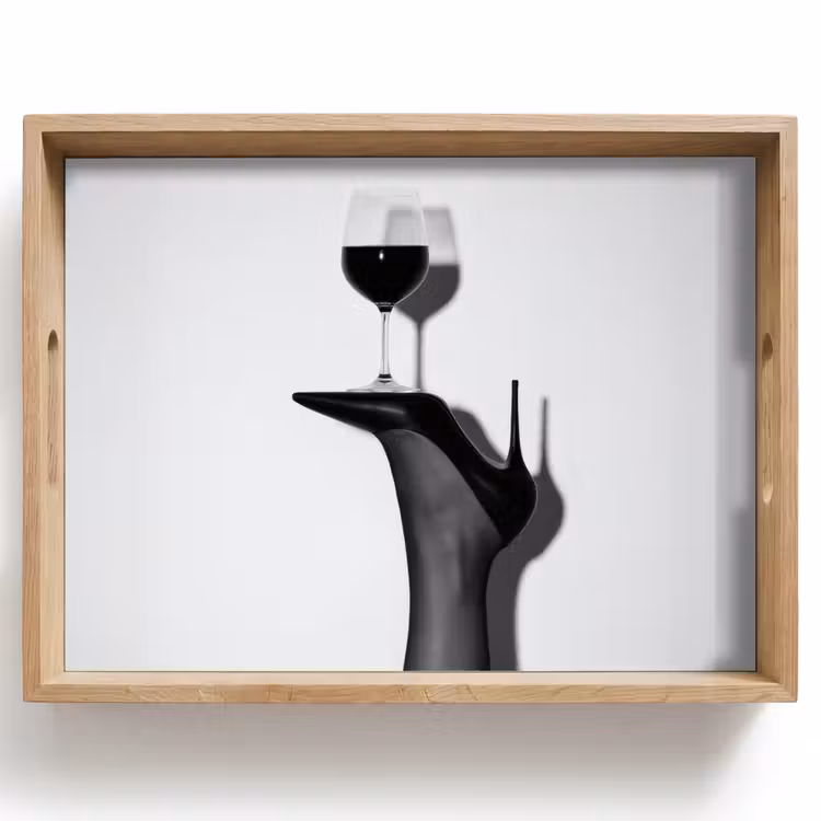 Dienblad - Hak - Wijn - Minimalistisch - Zwart — 1