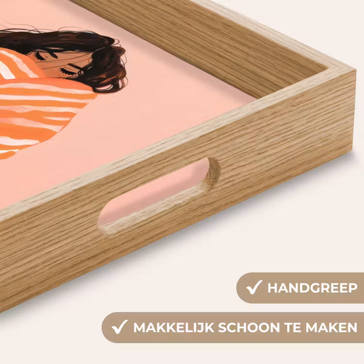 Dienblad - Meisje - Deken - Gestreept - Oranje — 5