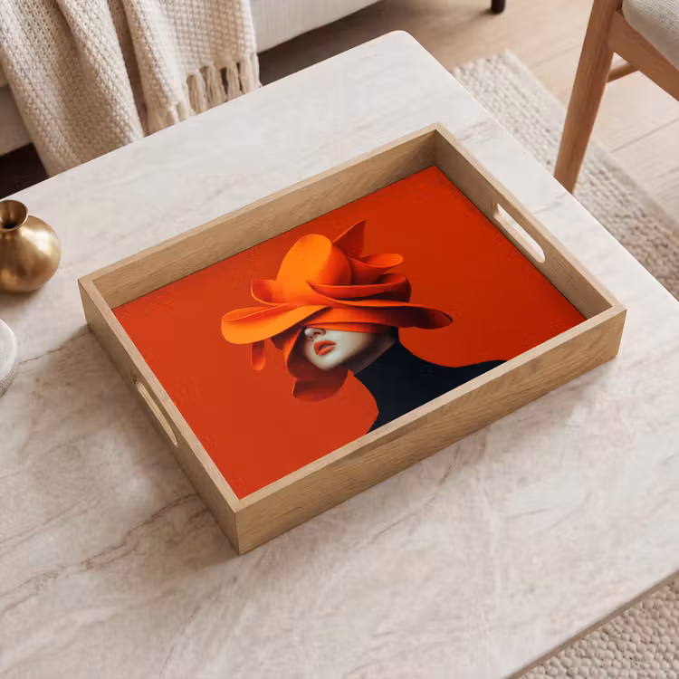 Dienblad - Oranje - Hoed - Vrouw — 2