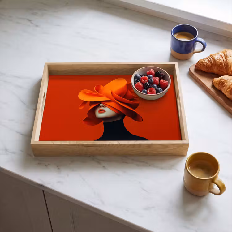 Dienblad - Oranje - Hoed - Vrouw — 4