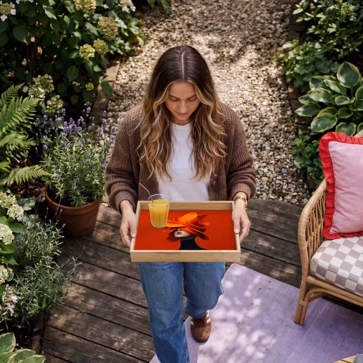 Dienblad - Oranje - Hoed - Vrouw — 8
