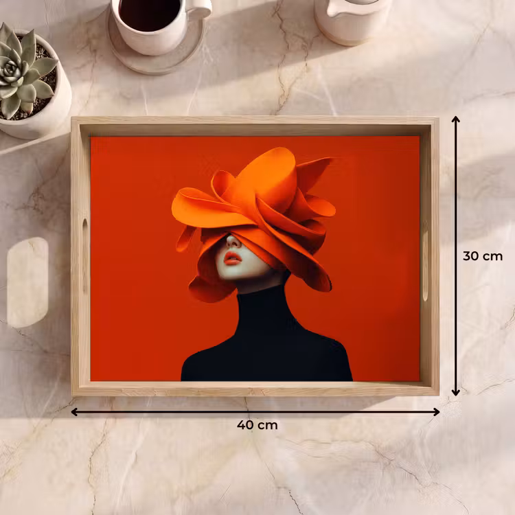 Dienblad - Oranje - Hoed - Vrouw — 9