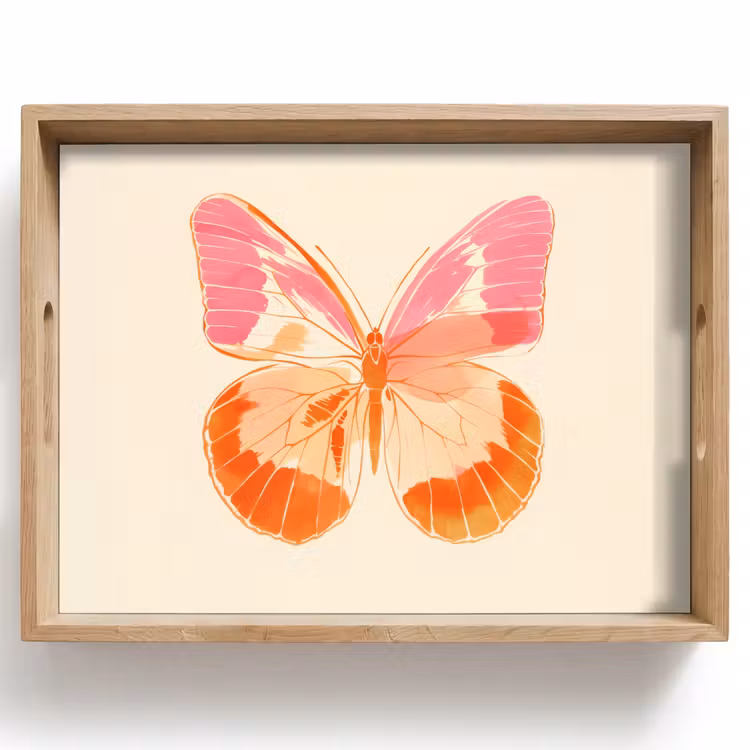 Dienblad - Oranje - Vlinder - Minimalistisch — 1