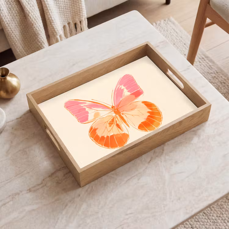 Dienblad - Oranje - Vlinder - Minimalistisch — 2