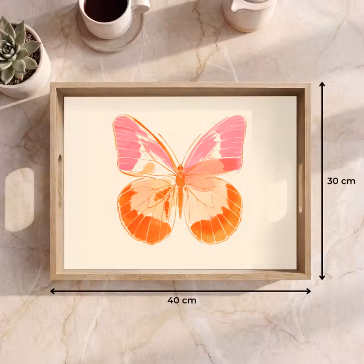 Dienblad - Oranje - Vlinder - Minimalistisch — 9