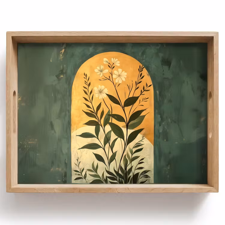 Dienblad - Plant - Bloemen - Wit — 1