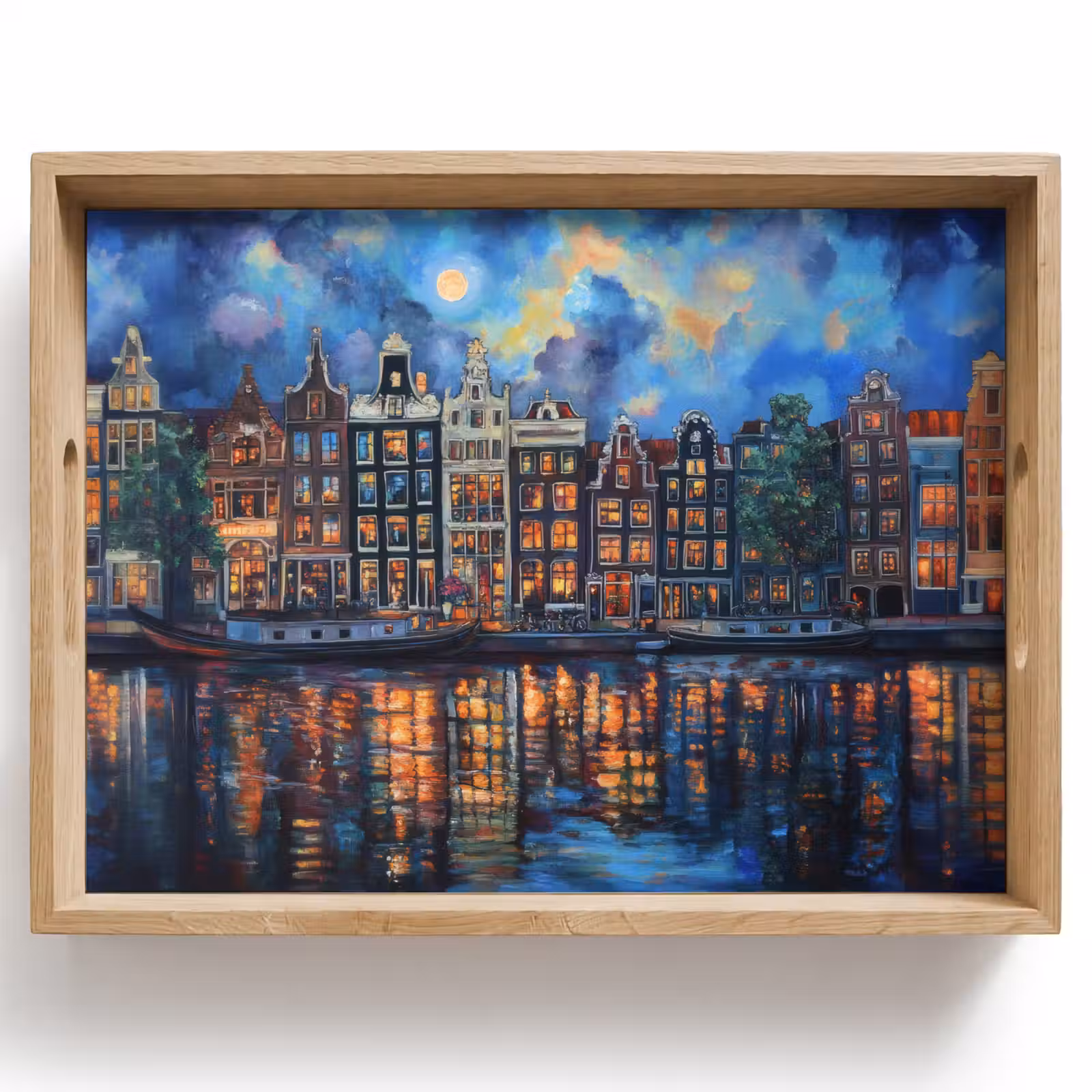 Dienblad - Grachten Amsterdam - Huizen - Stad - Kleurrijk — 1