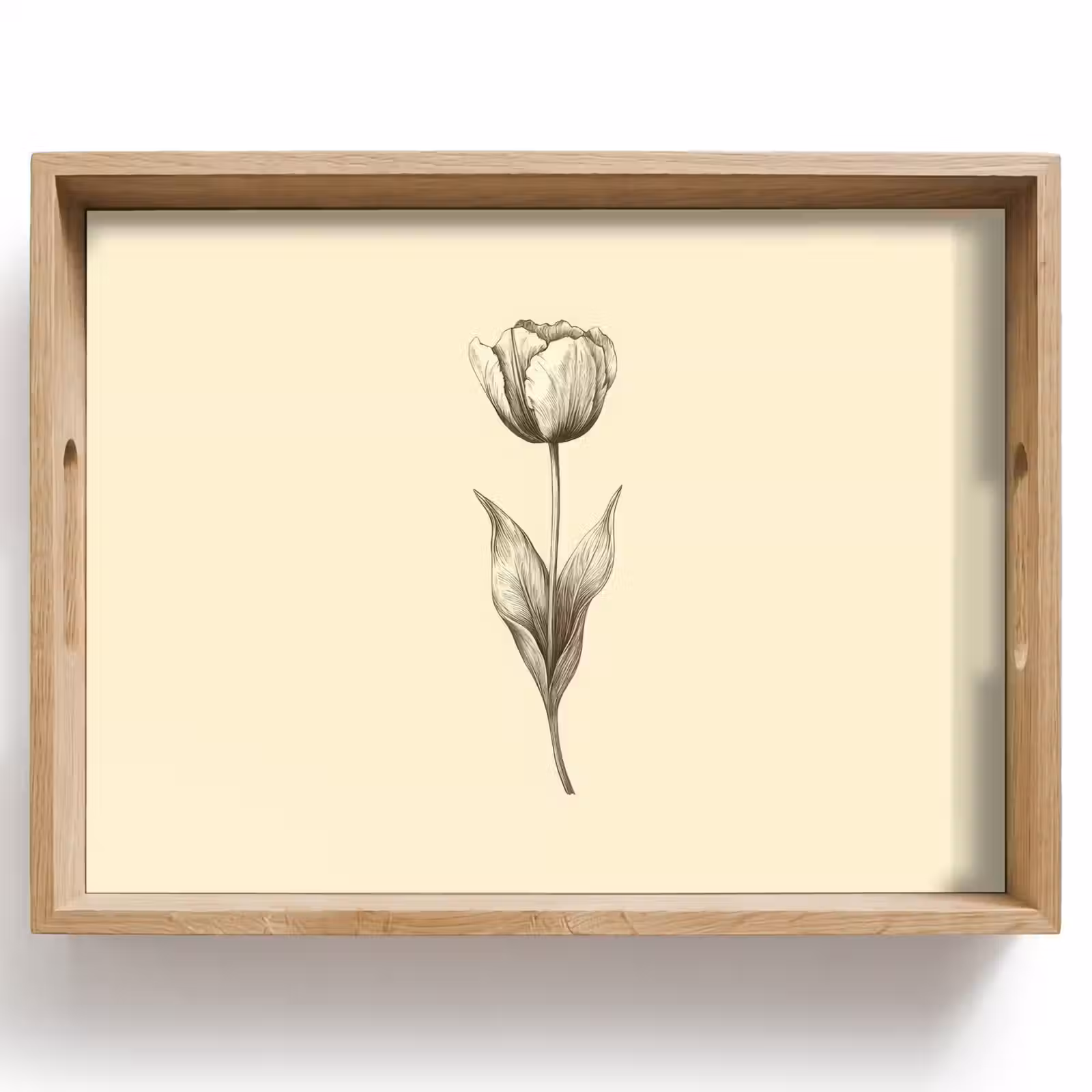 Dienblad - Illustratie - Tulp - Zwart — 1