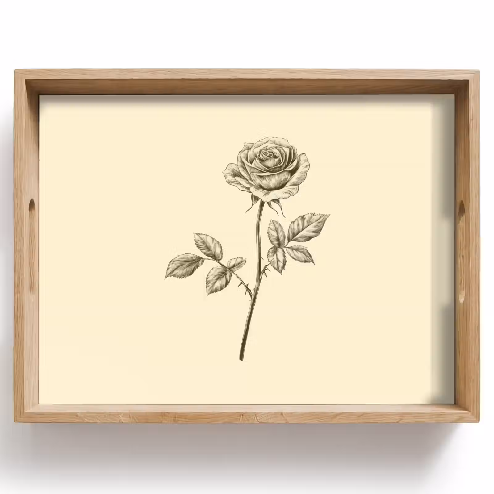 Dienblad - Illustratie - Zwart - Roos — 1