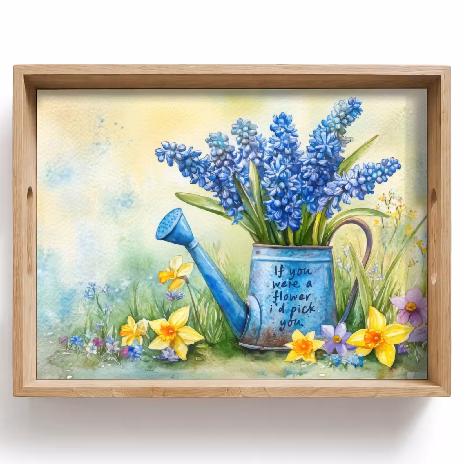 Dienblad - Lavendelbloemen - Quote - Gieter — 1