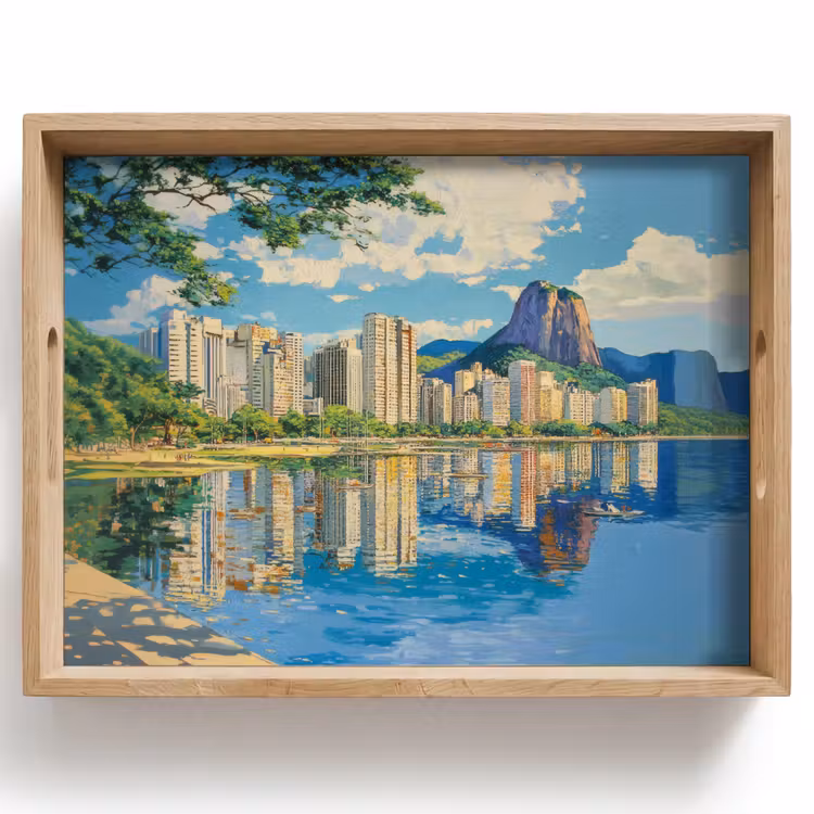 Dienblad - Berg - Skyline - Strand - Water — 1