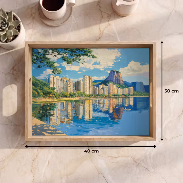 Dienblad - Berg - Skyline - Strand - Water — 9