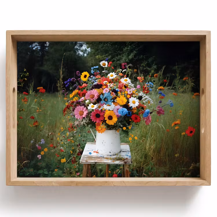 Dienblad - Bloemen - Krukje - Gieter - Veld — 1