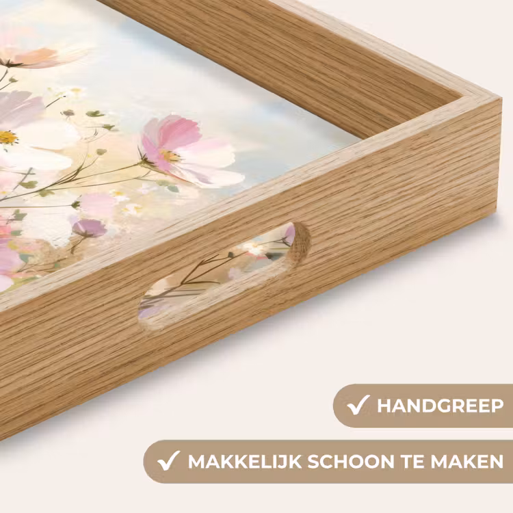 Dienblad - Bloemenveld - Lichte tinten - Geschilderd — 5