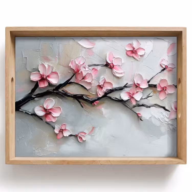 Dienblad - Bloesem - Kunstzinnig - Roze - Sakura — 1