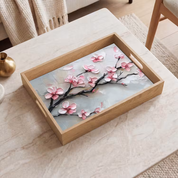 Dienblad - Bloesem - Kunstzinnig - Roze - Sakura — 2