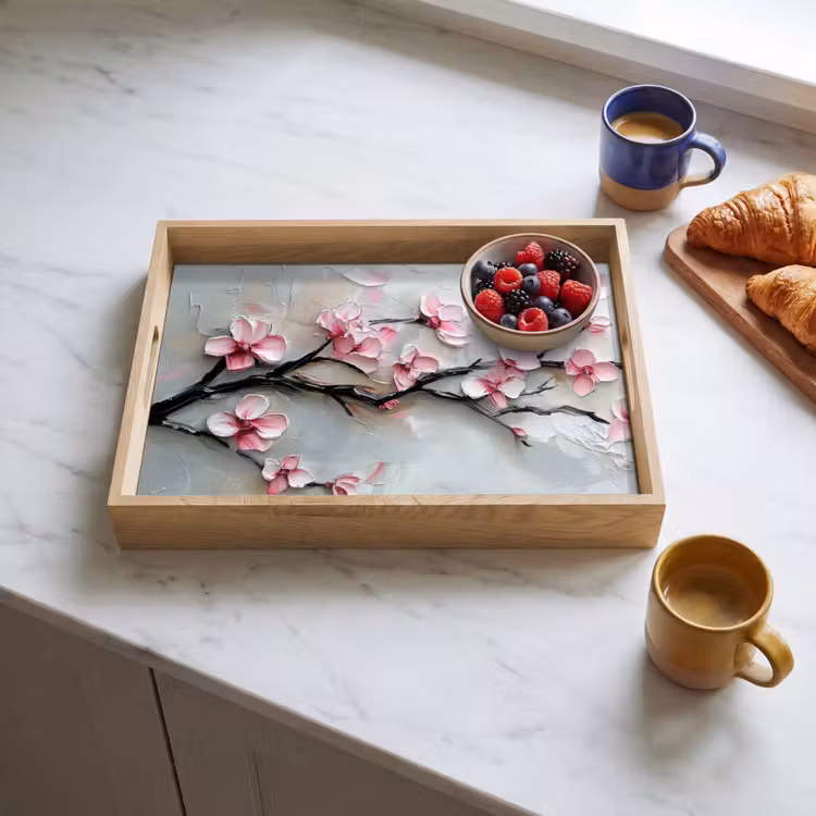 Dienblad - Bloesem - Kunstzinnig - Roze - Sakura — 4