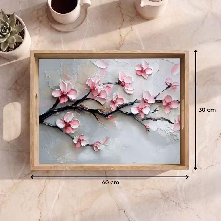 Dienblad - Bloesem - Kunstzinnig - Roze - Sakura — 9