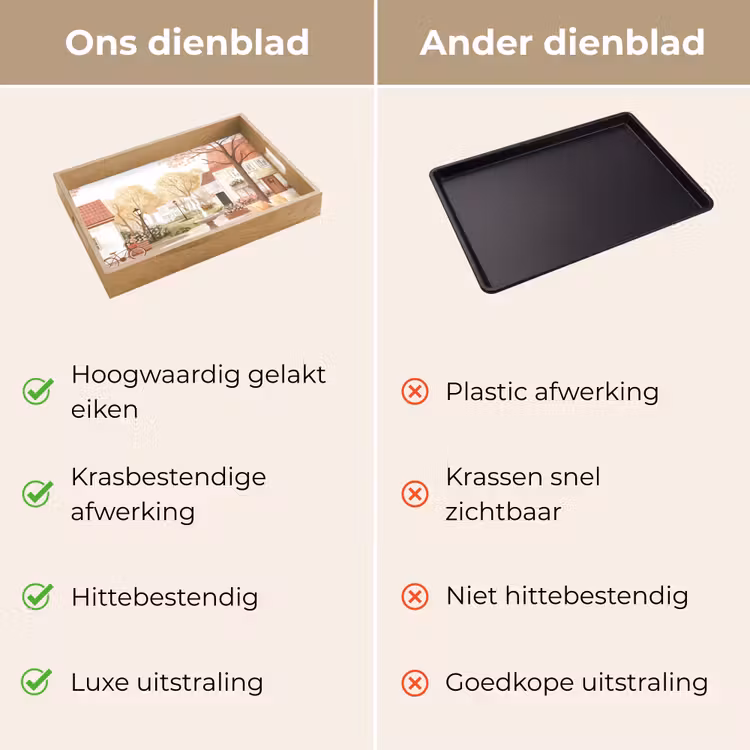 Dienblad - Dorpsplein - Fontein - Tulpen — 3