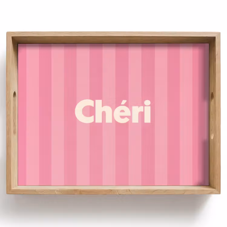 Dienblad - Gestreept - Roze - Chéri — 1