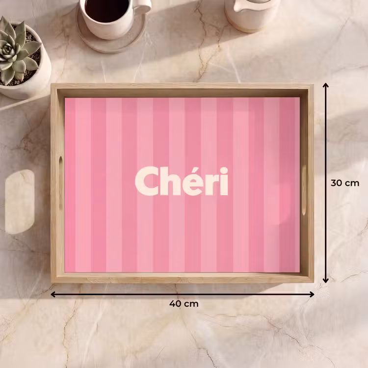 Dienblad - Gestreept - Roze - Chéri — 9