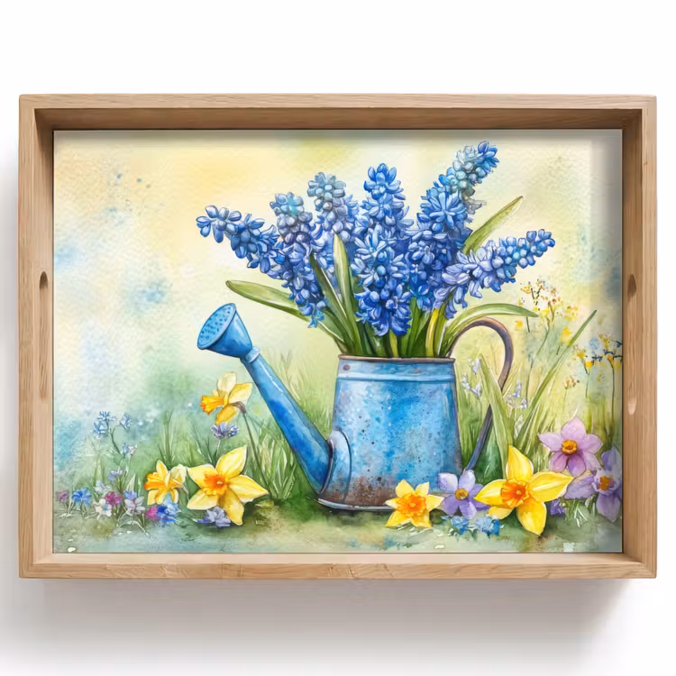Dienblad - Gieter - Lavendel - Bloesems — 1