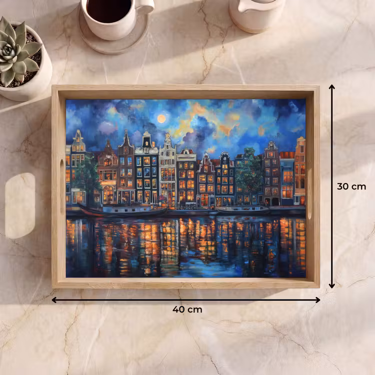 Dienblad - Grachten Amsterdam - Huizen - Stad - Kleurrijk — 9