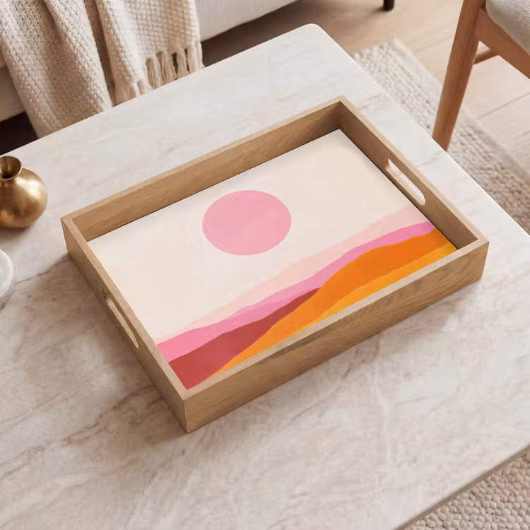 Dienblad - Heuvels - Oranje - Zon - Abstract — 2