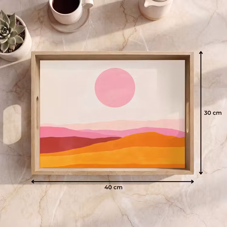 Dienblad - Heuvels - Oranje - Zon - Abstract — 9