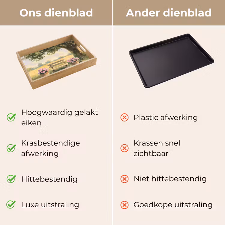 Dienblad - Houten bankje - Bloempotten - Landschap — 3