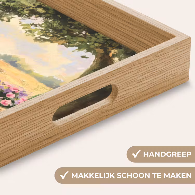 Dienblad - Houten bankje - Bloempotten - Landschap — 5