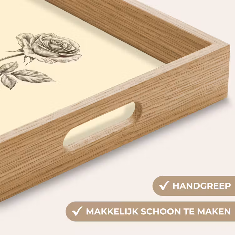 Dienblad - Illustratie - Zwart - Roos — 5