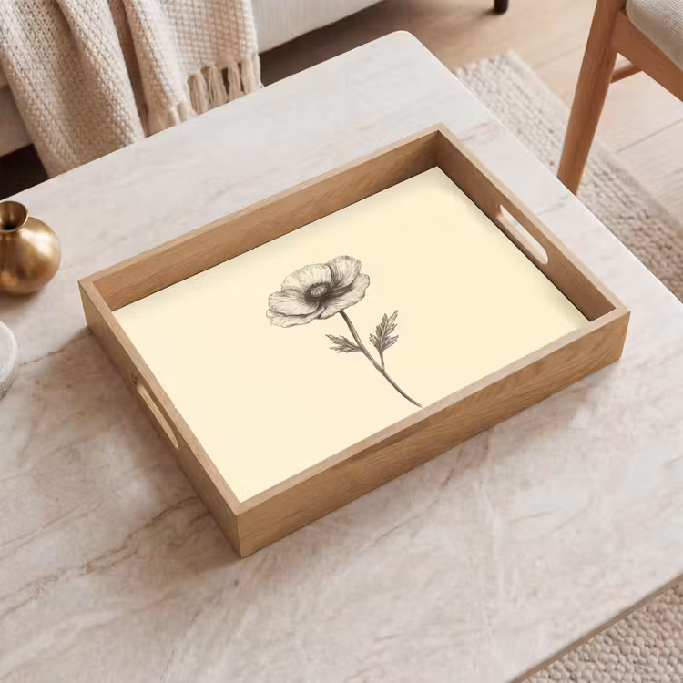 Dienblad - Klaproos - Illustratie - Zwart — 2